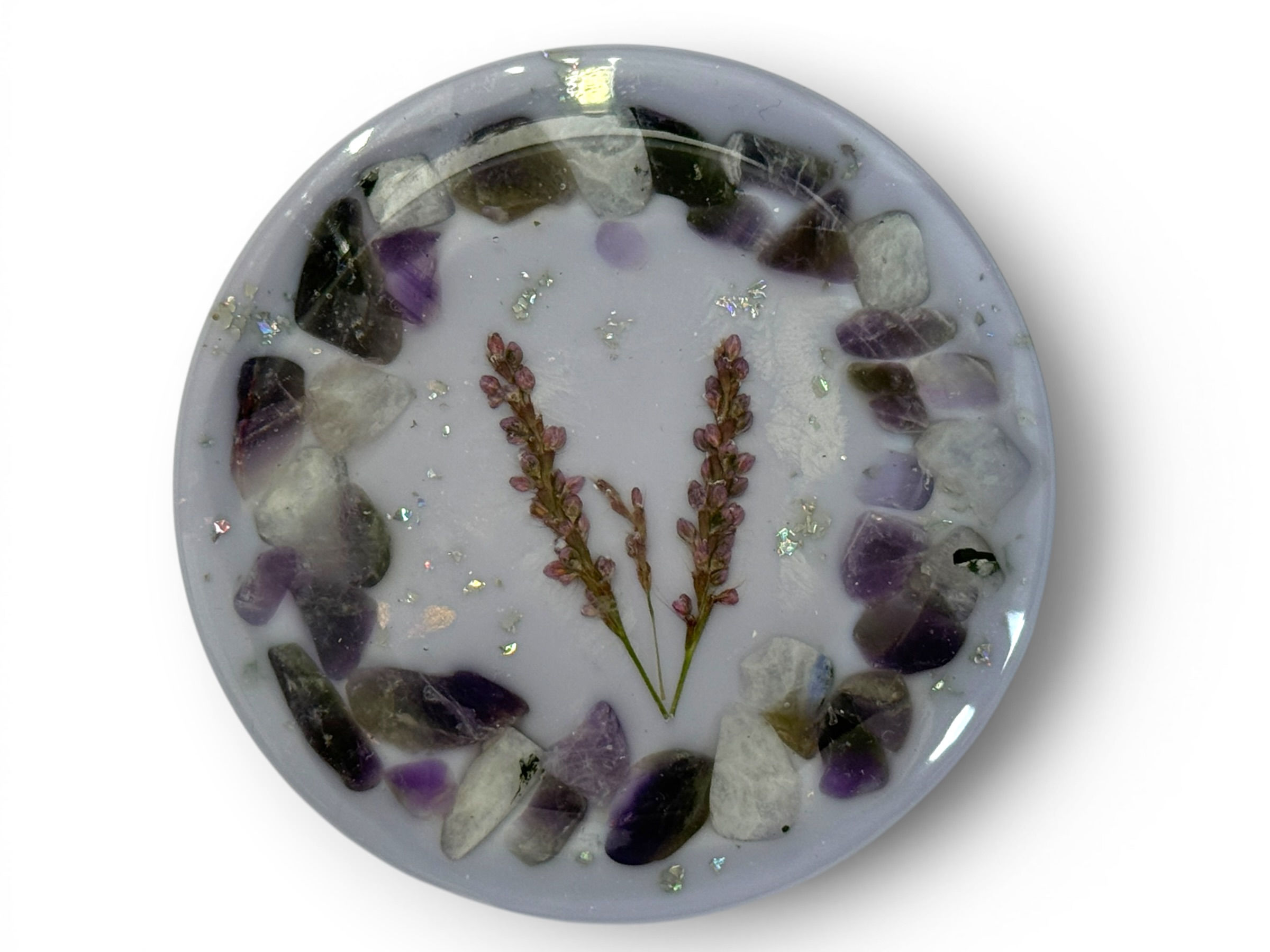 Lavender Energy Disc with Amethyst & Aluminum Matrix