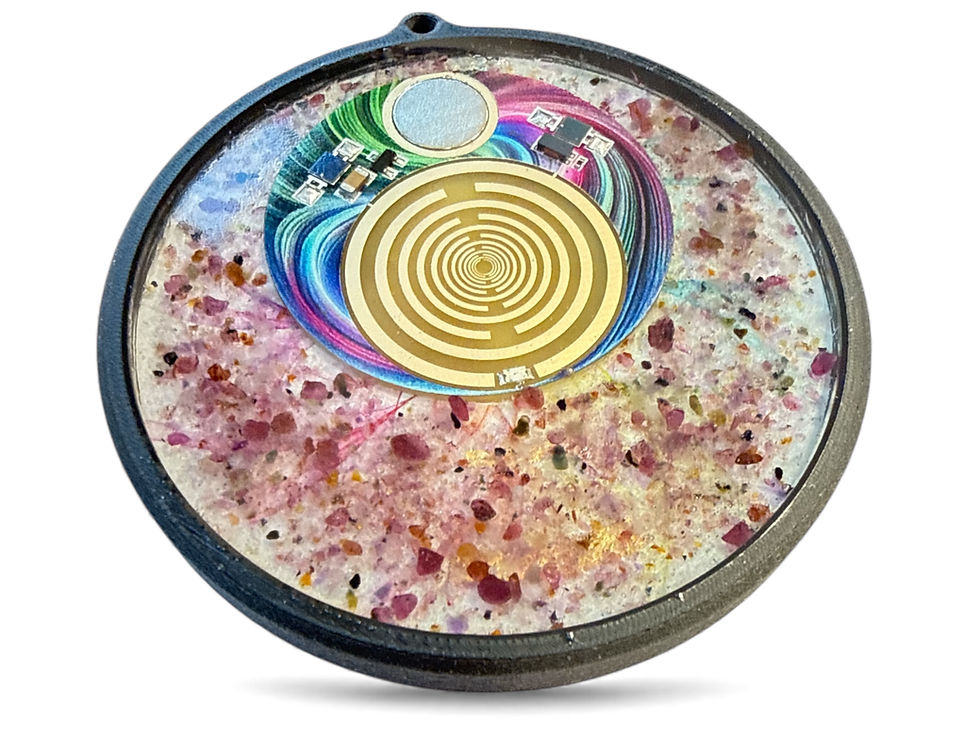Thumbnail: Solar-Powered Scalar Wave Pendant with Dual MWO Antennas & Tourmaline Crystals