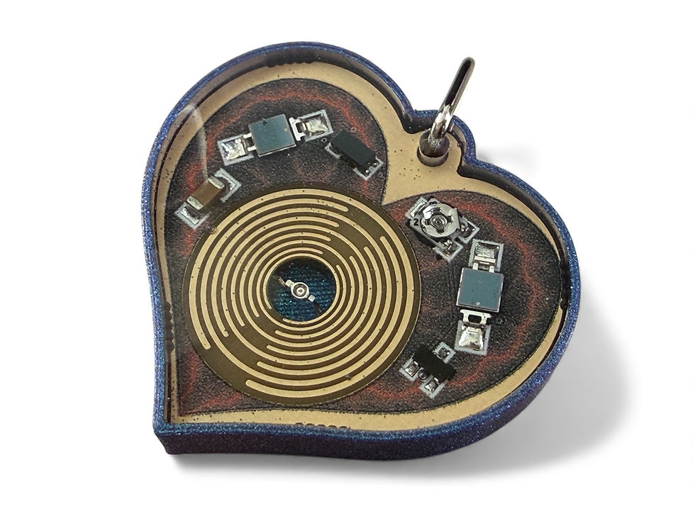Miniature : Heart-Shaped Solar-Powered Pendant with Lakhovsky MWO Antenna