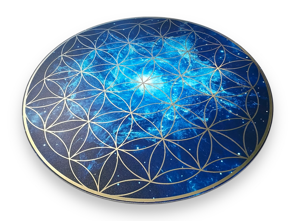 Miniature : Gold-plated flower of life crystal grid plate