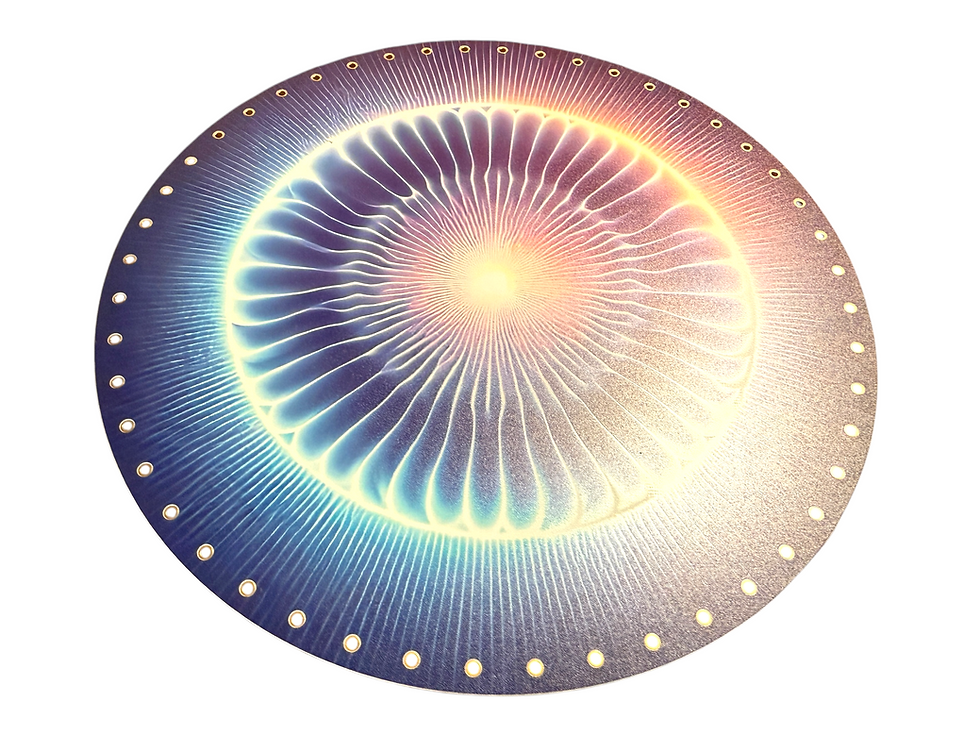 Miniature : 48 point tesseract energy disc 200mm - gold plated