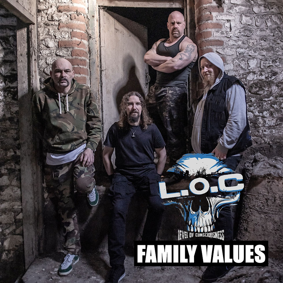 Single artwork cover for 'Family Values' by L.O.C