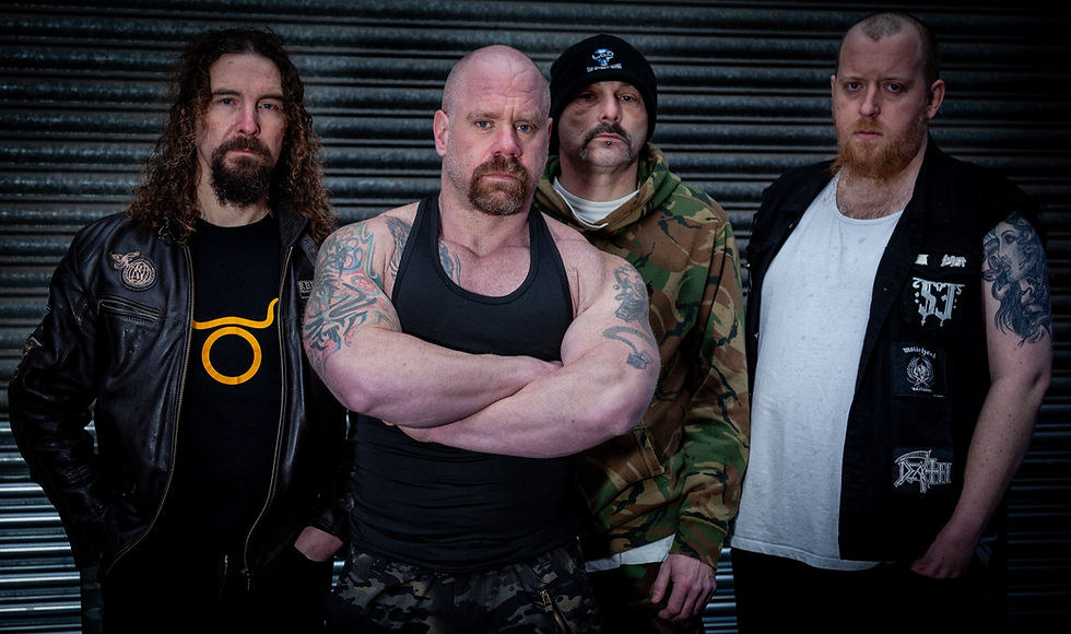 Group band photo of Yorkshire based metal band L.O.C