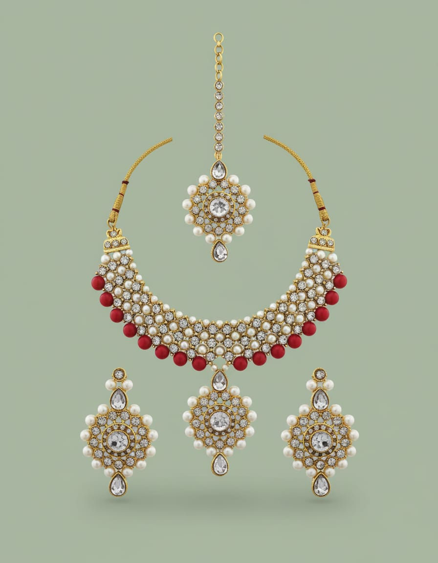 Royal Kundan Pearl Bridal Jewellery Set
