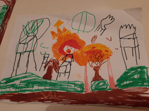 דניאל ועדי ציור לפי סיפור נמלה קטנה והמלך אריה - פרק 7