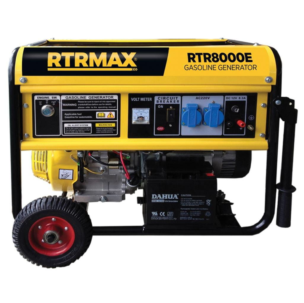 RTRMAX RTR8000E 8.1 Kva / 6.5 kW 220 V / 12 V İpli / Marşlı (Akülü) OHV Tek Sili