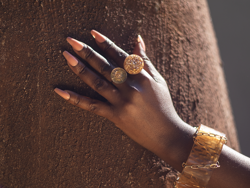 Thumbnail: Sandy Flower Bauble Ring