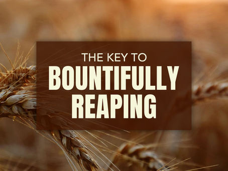 The Key to Bountifully Reaping
