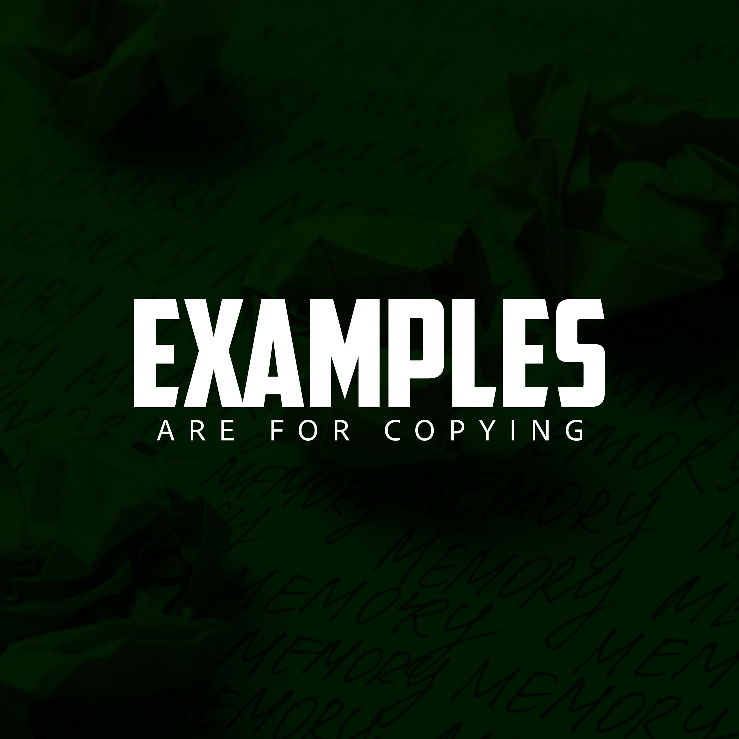 Print Copy Examples Examples are For Copying