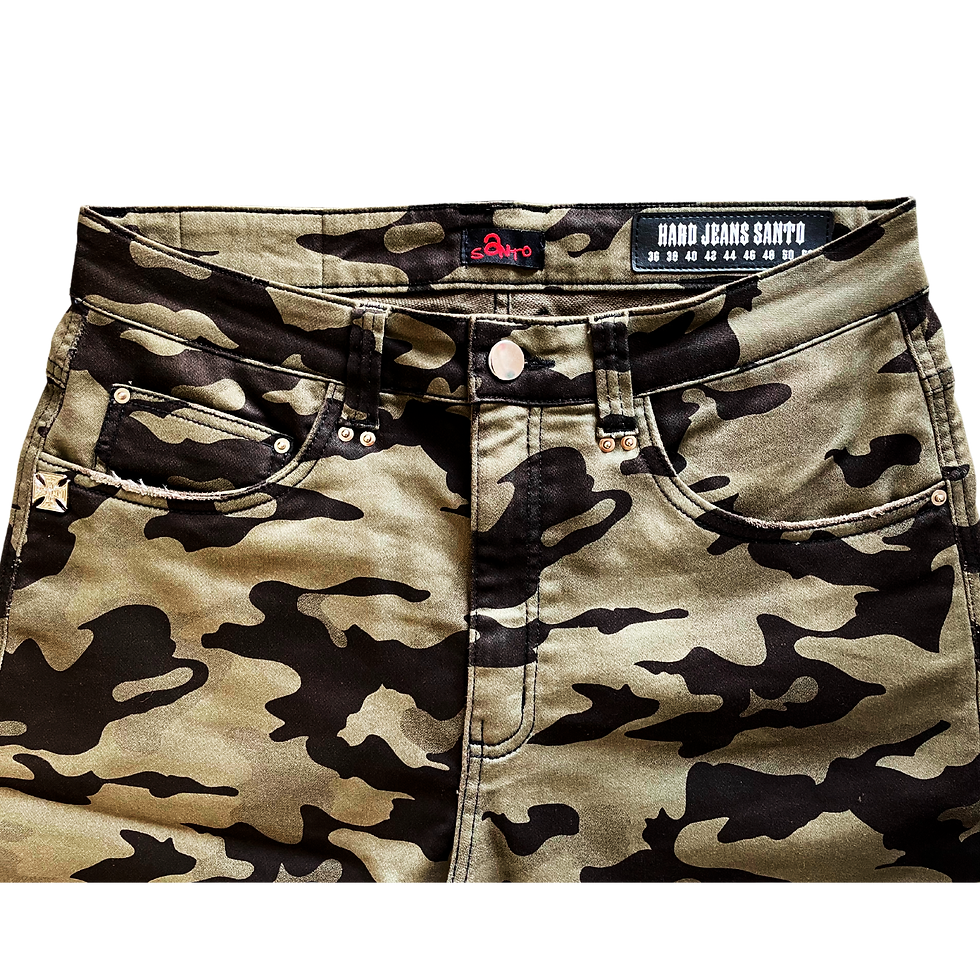 Miniatura: Jorts Jeans Distressed Dark Camo