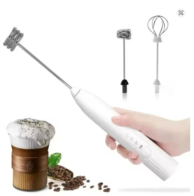 Thumbnail: 2-in-1 Electric Egg Beater & Coffee Mixer – USB Rechargeable Mini Blender with