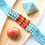 Thumbnail: Mala bead necklace make with turquoise amazonite and fiery carnelian with a rudraksha guru bead and orange tassel