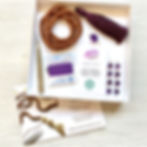 Third Eye Chakra mala making kit including all the materials: sandalwood or rudraksha beads, thread, guru bead and tassel