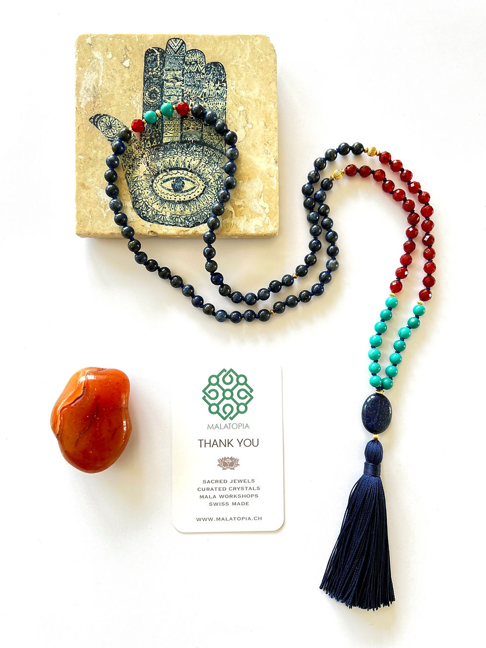 Thumbnail: lapis lazuli mala necklace
