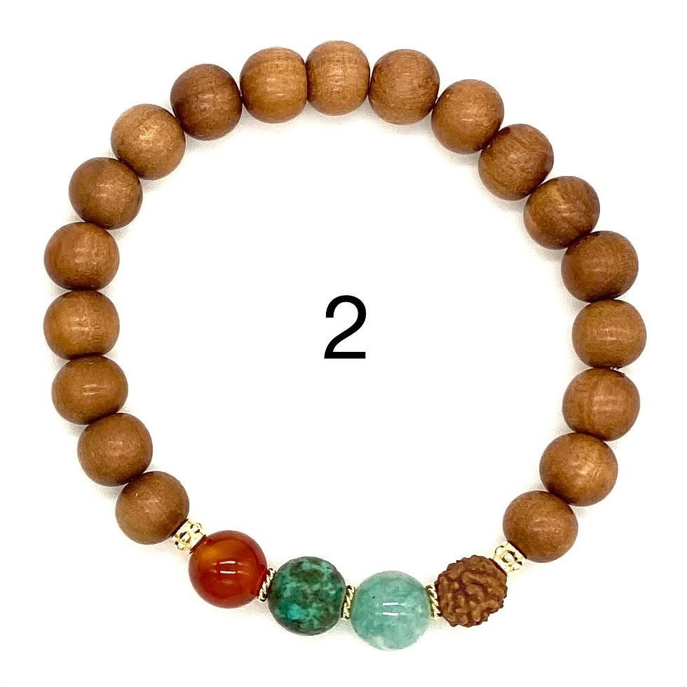 Thumbnail: Single of beaded bracelet with vibrant gemstones in shades of turquoise and orange