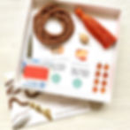 Sacral Chakra mala making kit including all the materials: sandalwood or rudraksha beads, thread, guru bead and tassel