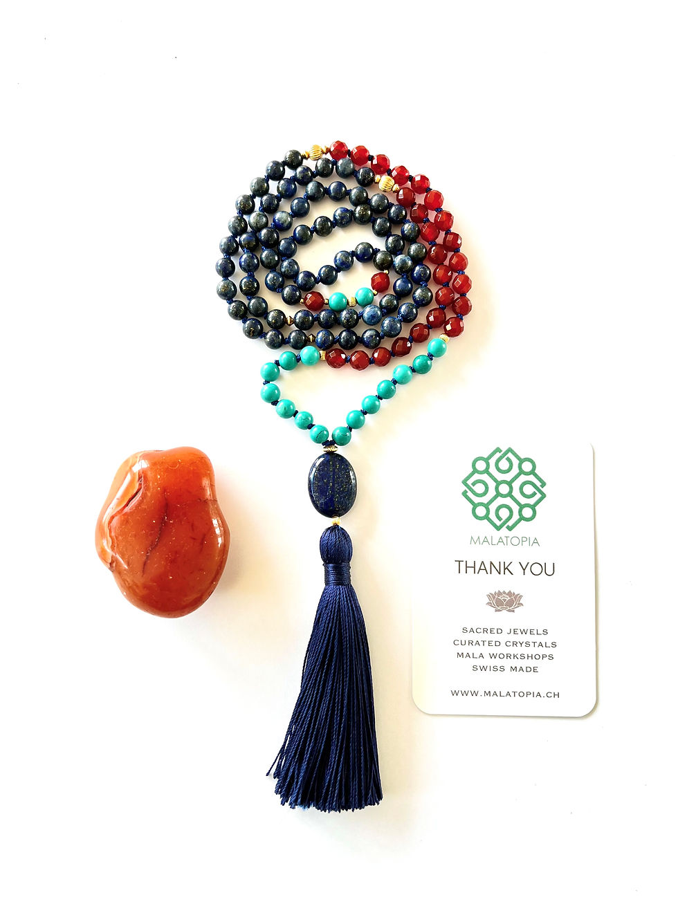 Thumbnail: carnelian mala necklace