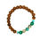 Thumbnail: Sandalwood, turquoise, prehnite, bead bracelet with gold filled beads