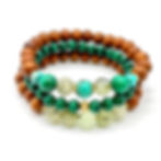 Es Vedra Vibes Bracelets. Handcrafted with 7-8mm Sandalwood, 8mm African Turquoise, Prehnite,