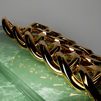 3D Printed 45° Cuban Link Gold