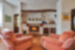 house with chimney in the living room for relaxing evenings
