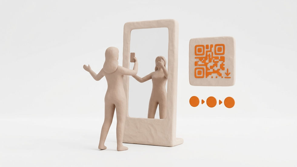Flusso UGC con AR Mirror: esperienza in negozio e download contenuto via QR