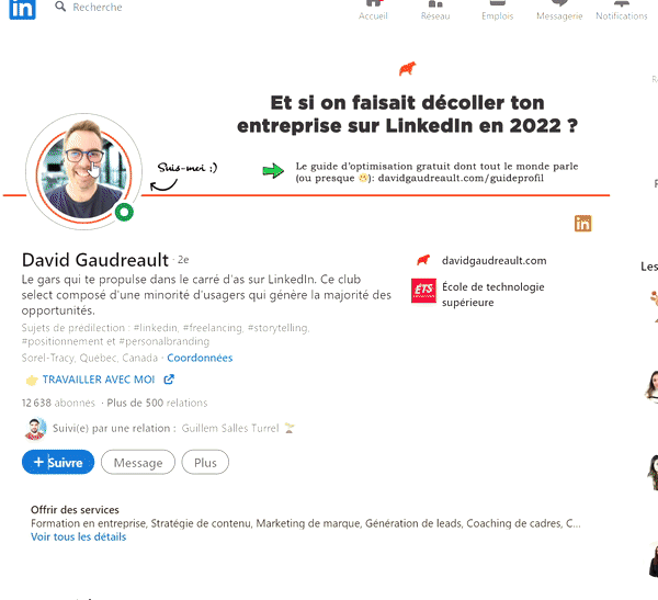 exemple 2 de cover story linkedin