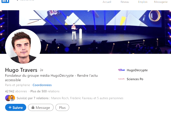 suivre une personne sur linkedin