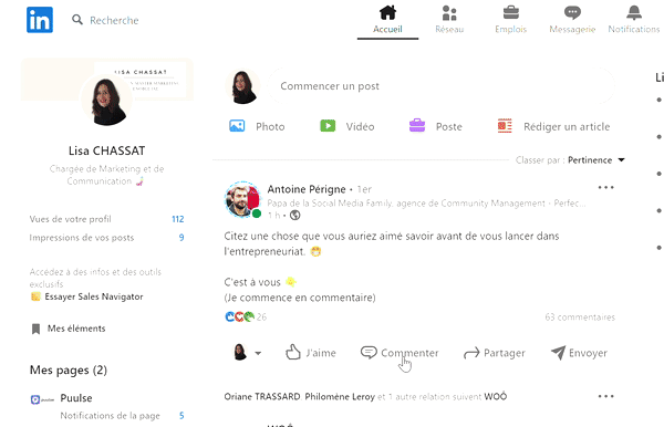 alerte d'emploi sur linkedin (première fois)