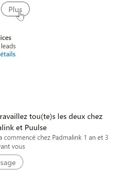 Chemin d'accès pour bloquer une personne : cliquez sur "plus", puis sur "signaler/bloquer"