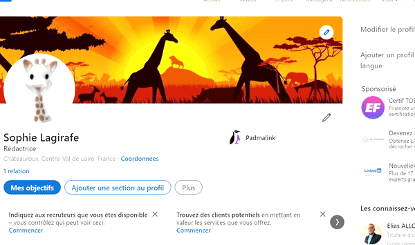 GIF modifier sa photo de profil LinkedIn