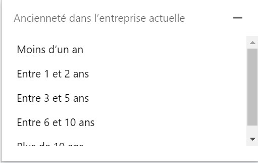 ancienneté dans l'entreprise actuelle sales navigator