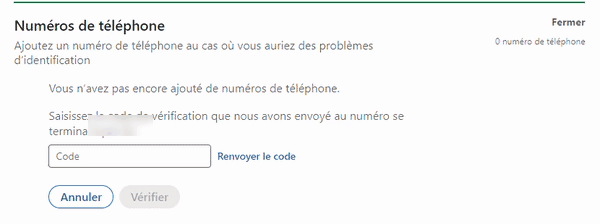 Code temporaire