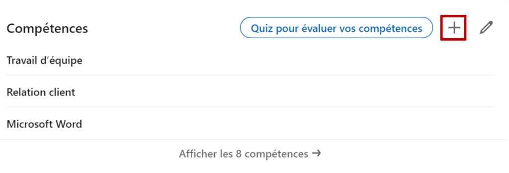 ajouter une compétence linkedin