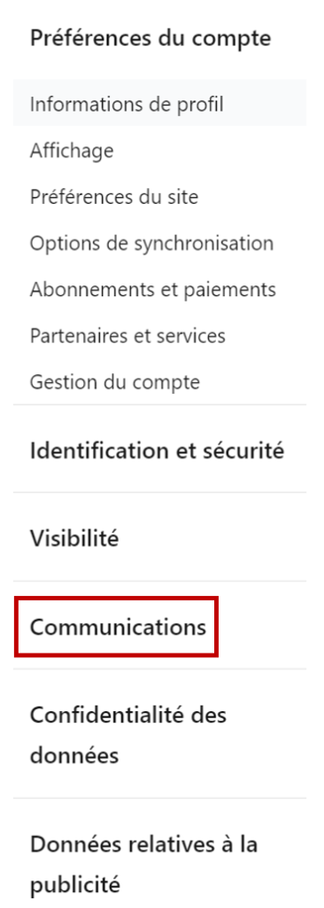 chemin d'accès communications