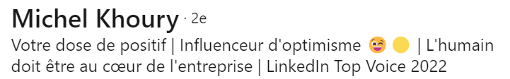 michel khoury titre de profil linkedin