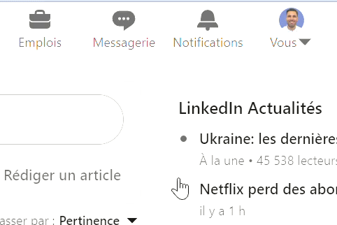 GIF chemin d'accès pour changer mon titre de profil LinkedIn