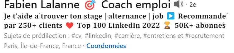 headline de profil LinkedIn