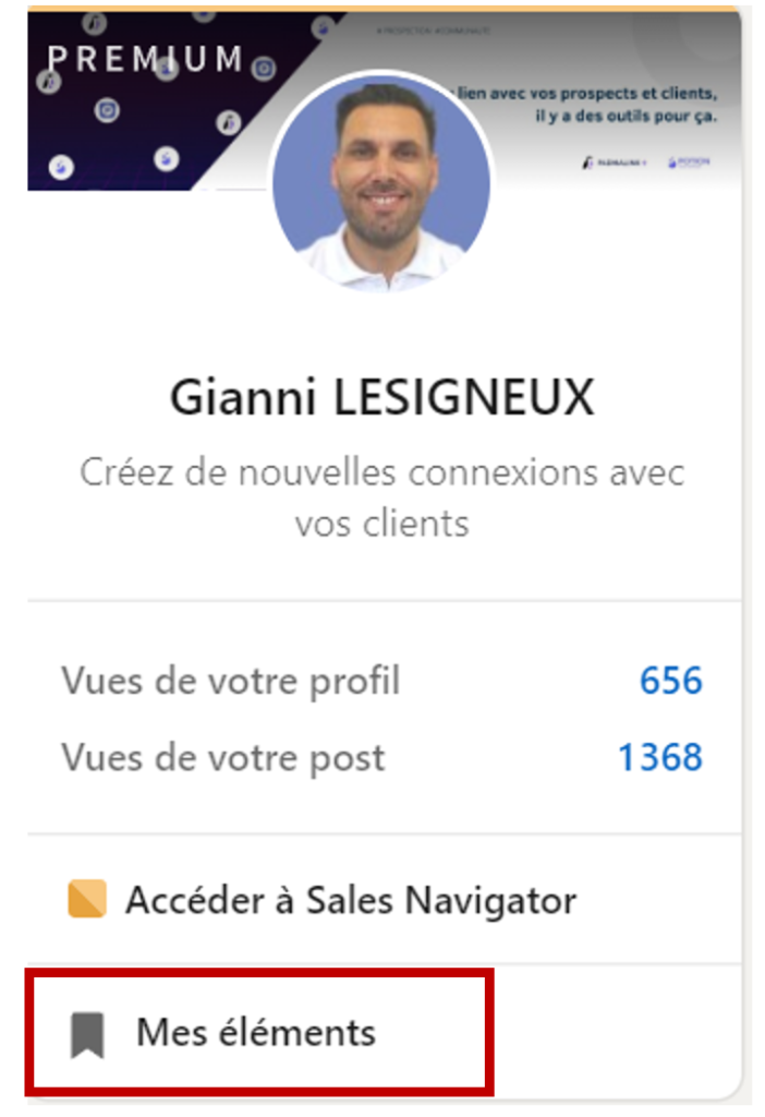 retrouver les éléments enregistrer