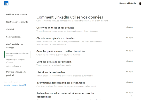 fermer son compte linkedin