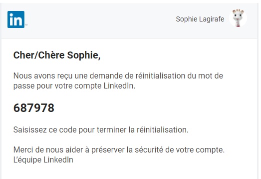 Image exemple de mot de passe temporaire