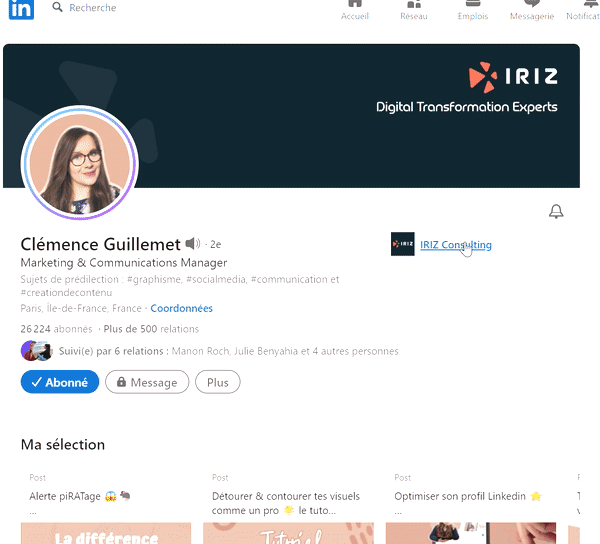 exemple 1 de cover story linkedin