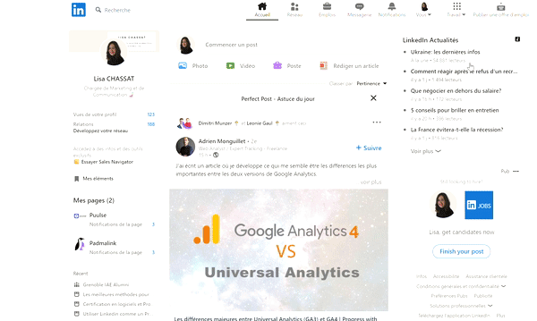 activité sur linkedin