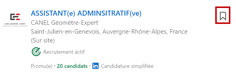 enregistrer une offre d'emploi linkedin version 2