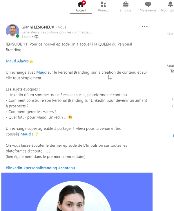 modifier une publication sur linkedin