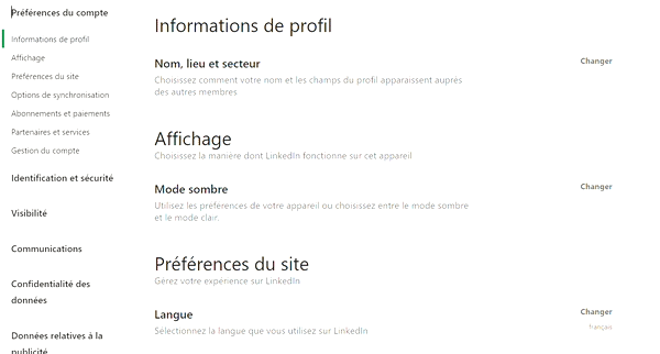 changer la visibilité de son profil linkedin