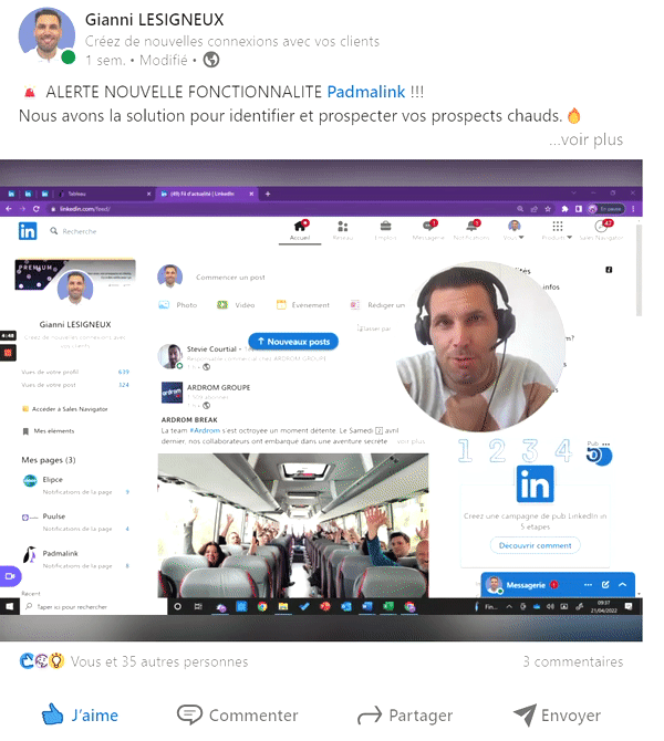 Image d'un post LinkedIn pertinent