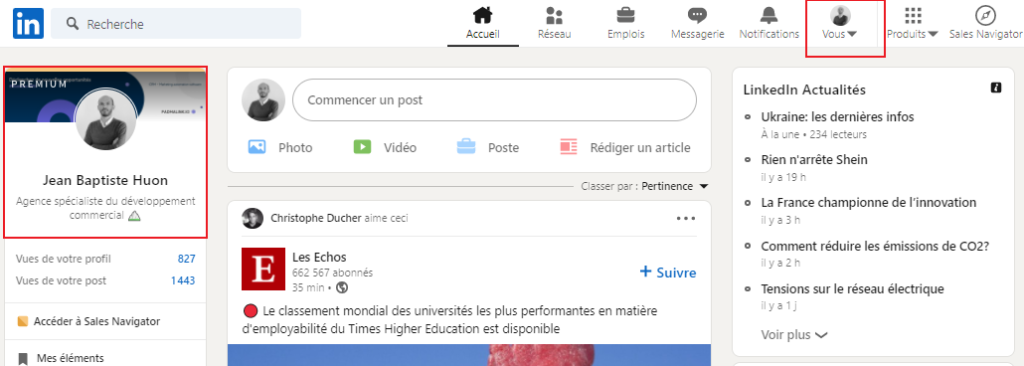 LinkedIn,Ma sélection,Profil LinkedIn