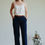 Thumbnail: Jessica Navy Trouser. Extra Long Tall Womens Pants - Miss G & Me