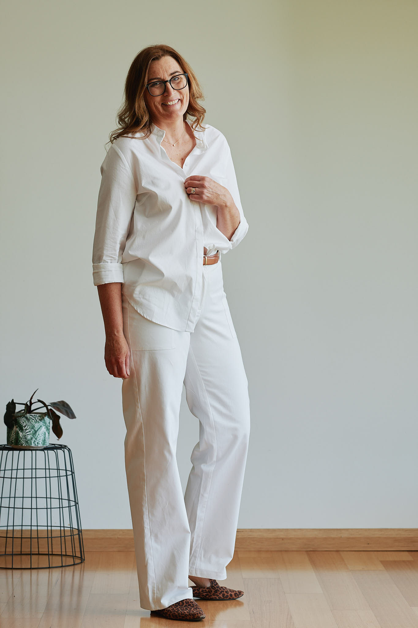 Tall Women's Long Wide Leg Pants - Vanilla Miss G & Me - Clothes for Tall women